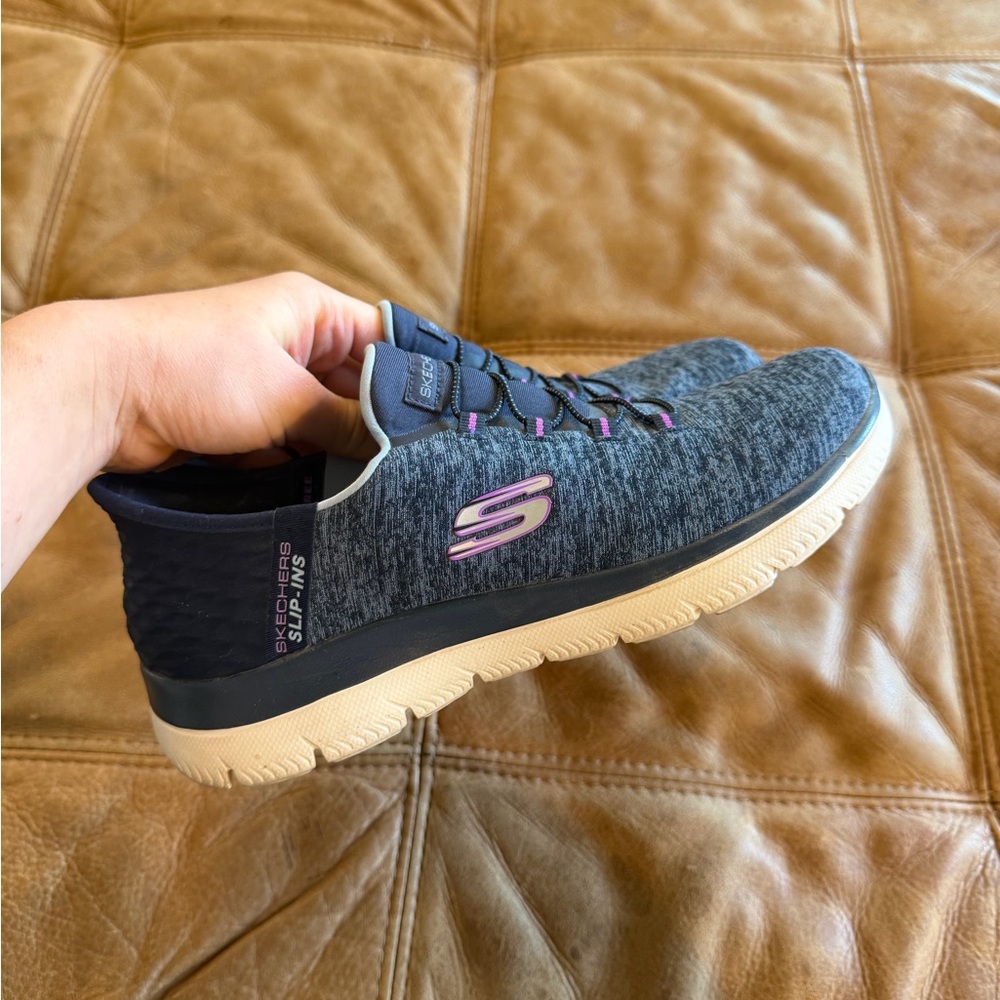 Skechers Women's Gray and Purple Athletic Shoes
